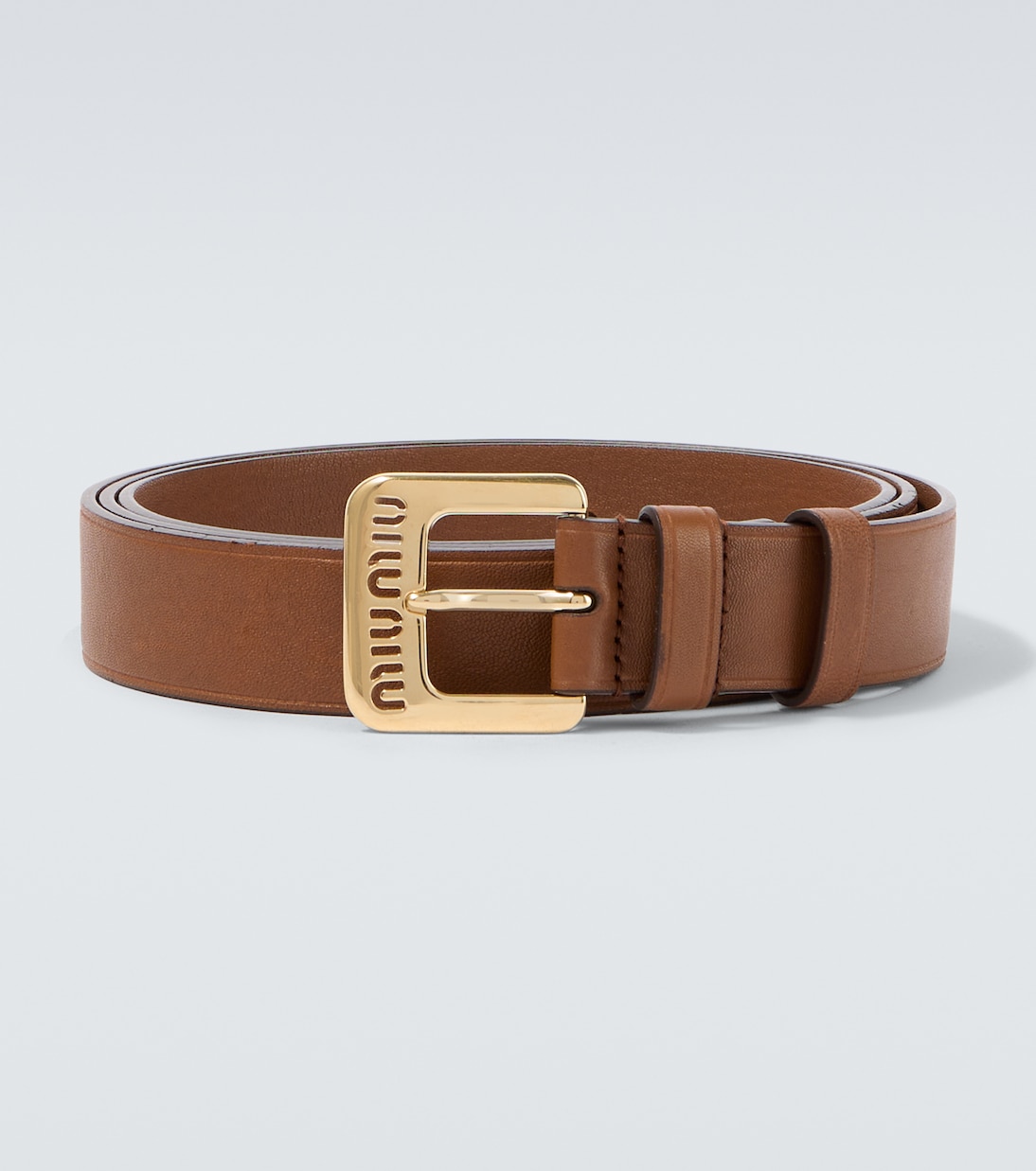 Logo leather belt | Miu Miu