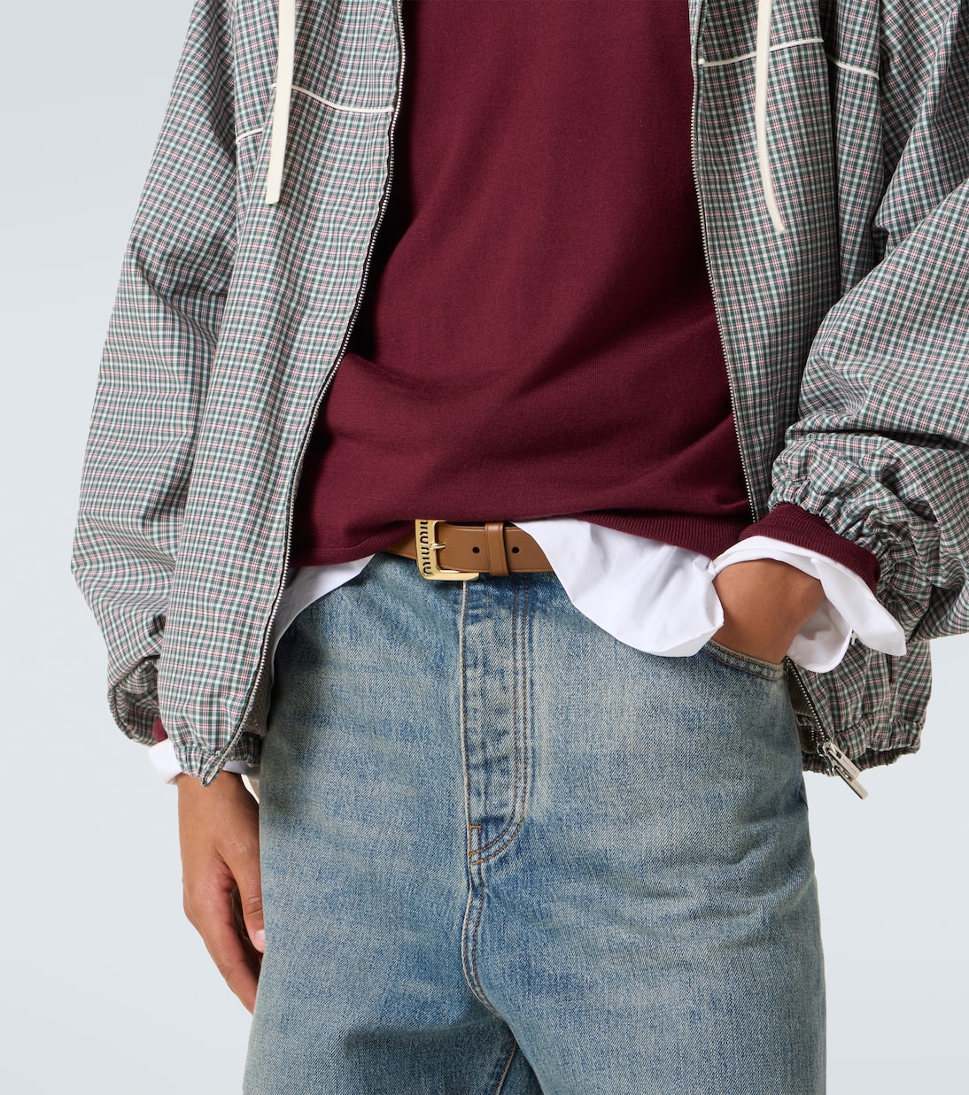 Logo leather belt | Miu Miu