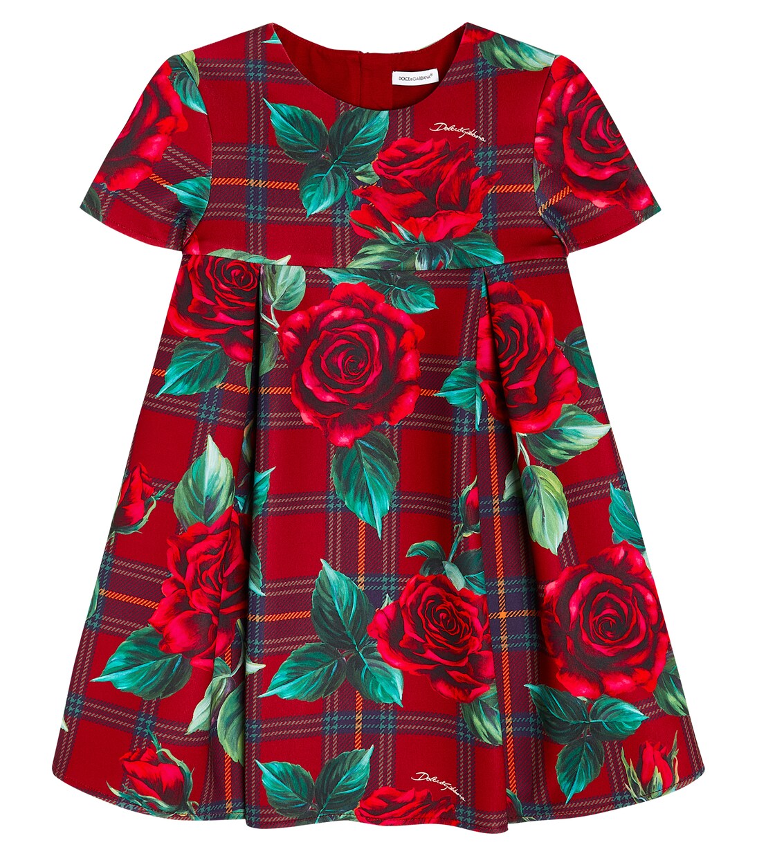 Floral checked scuba dress | Dolce&Gabbana Kids