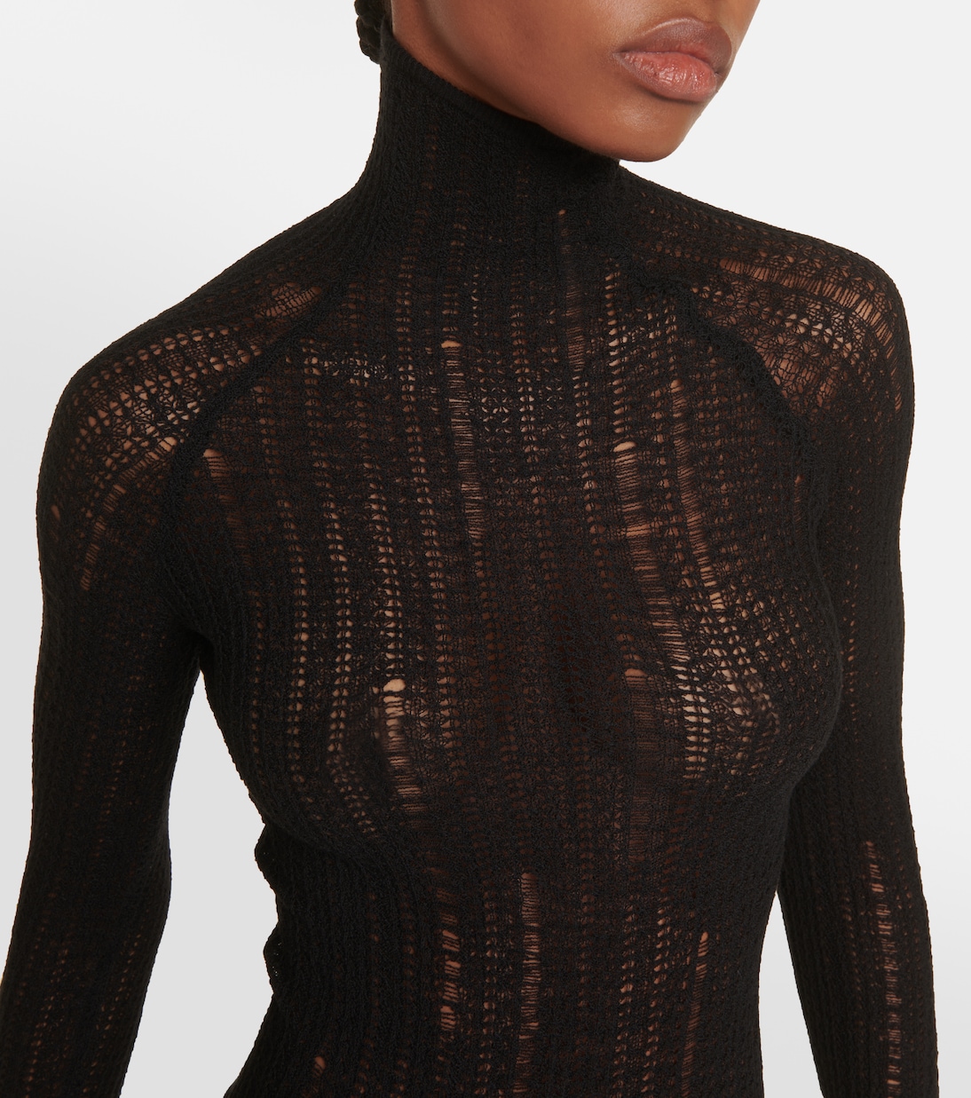 Robe midi Ladder en laine mélangée | Alaïa