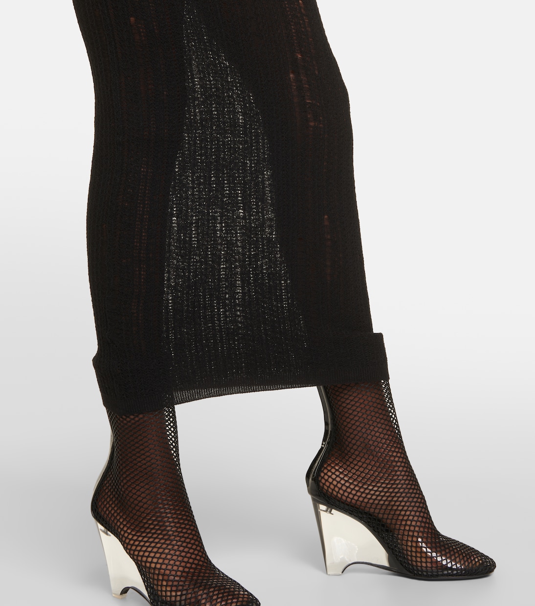 Robe midi Ladder en laine mélangée | Alaïa