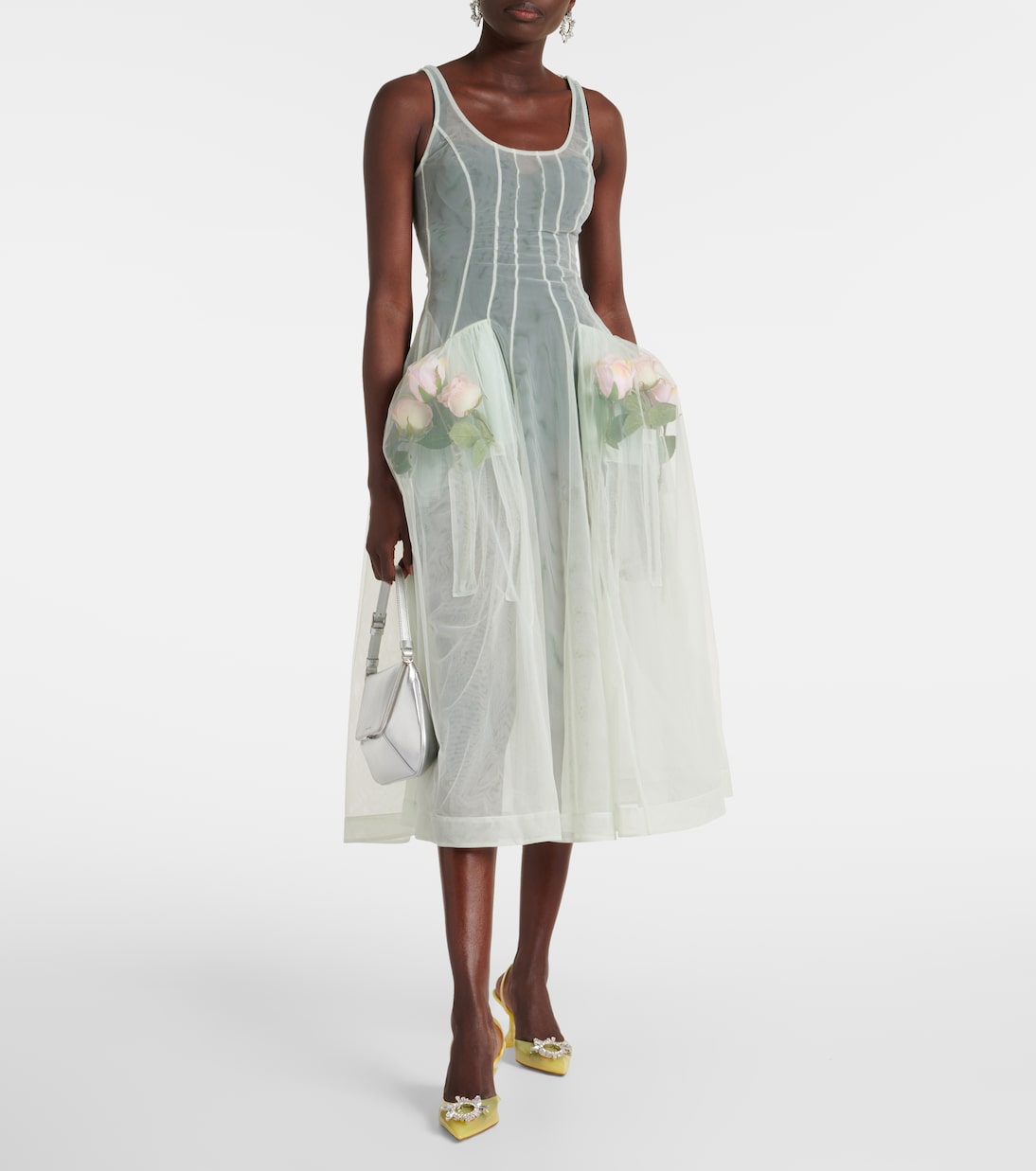 Begum Glass 70 PVC slingback pumps | Amina Muaddi