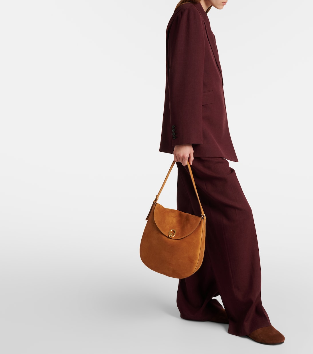 Borsa a spalla Tondo Large in suede | Savette