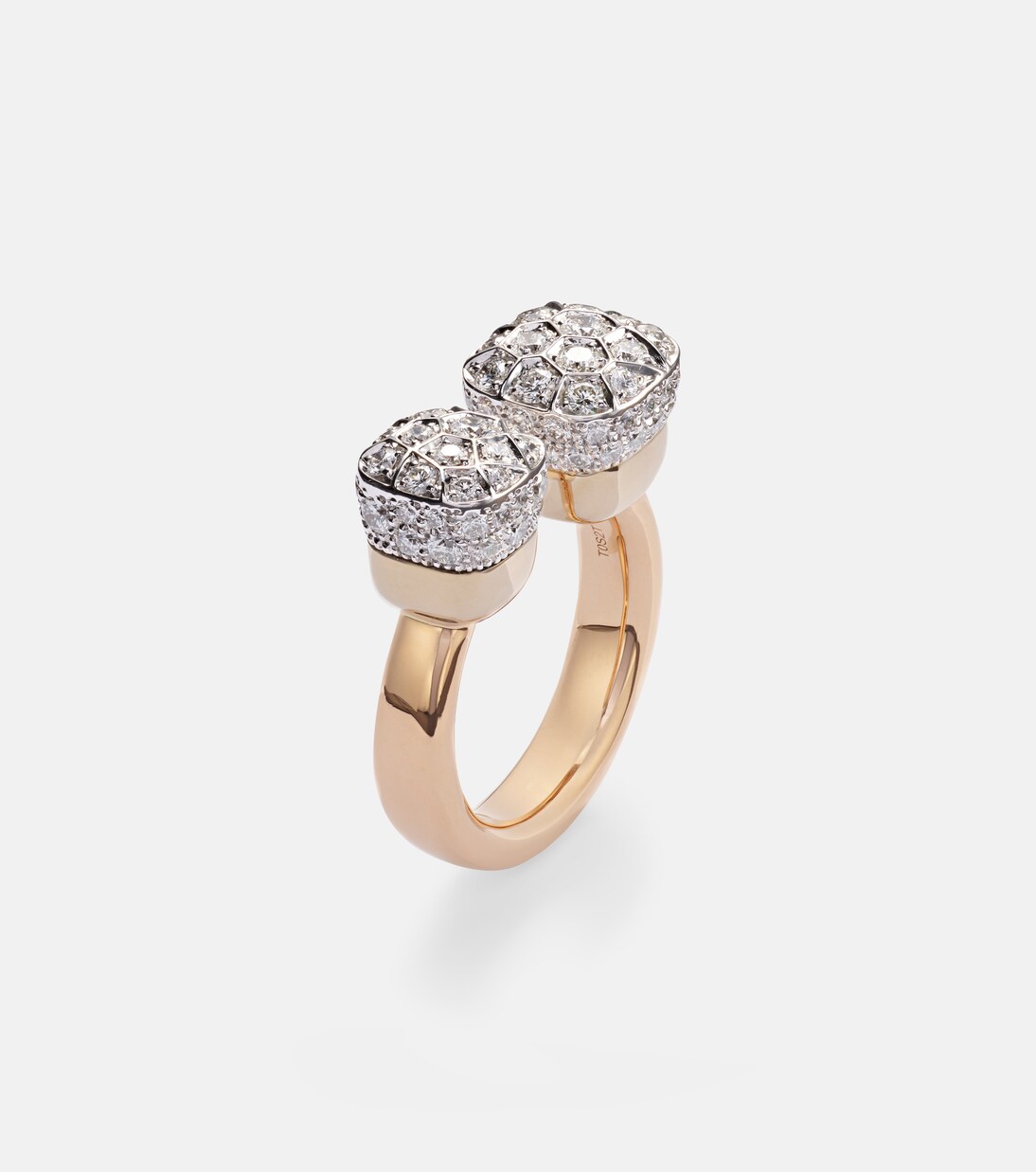 Nudo 18kt rose and white gold ring with diamonds | Pomellato