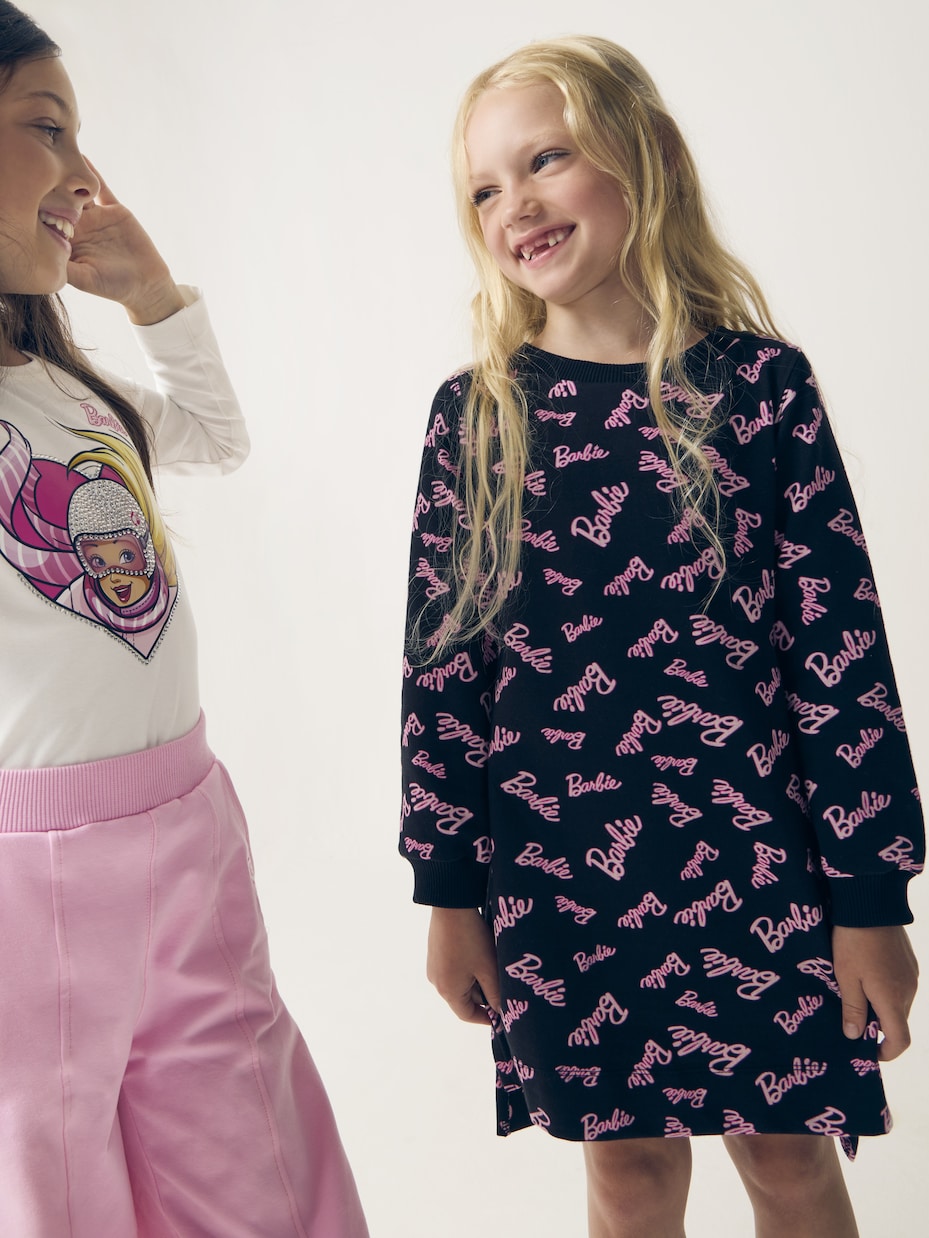 x Barbie® - Abito in jersey di misto cotone | Monnalisa