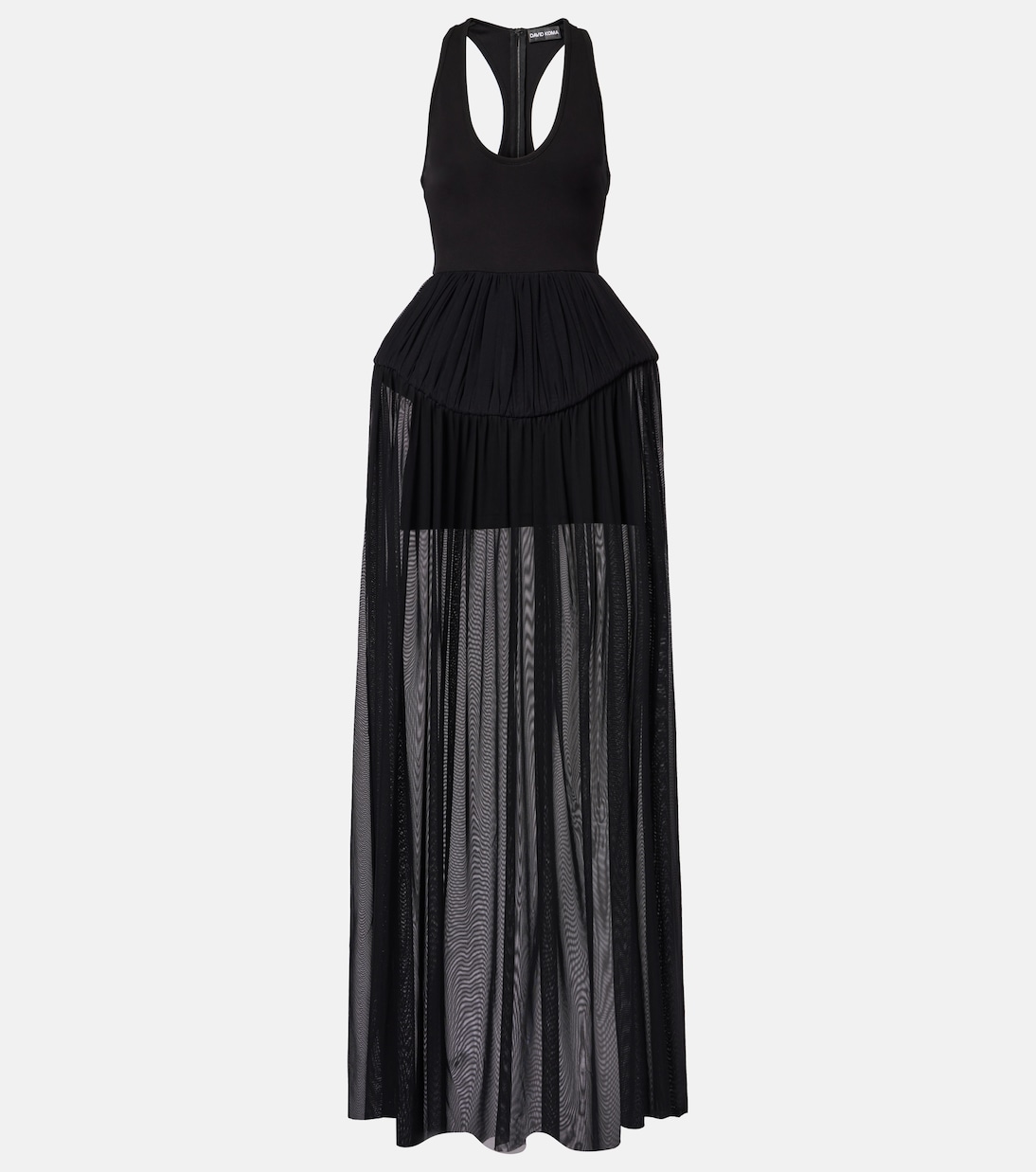 Abito lungo in jersey e chiffon | David Koma