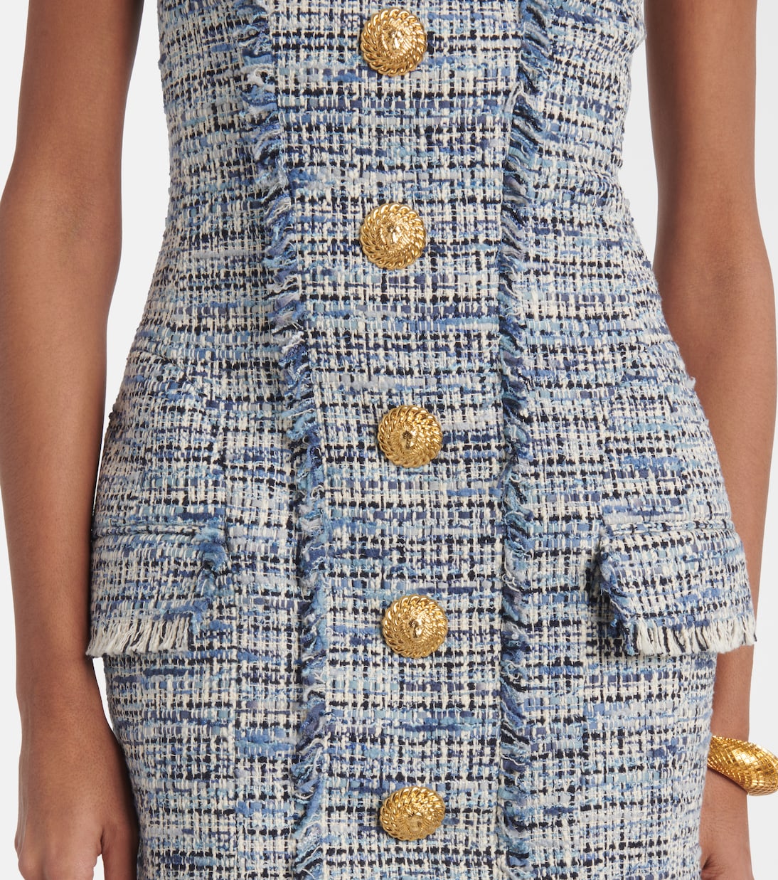 Robe en jean et tweed | Balmain