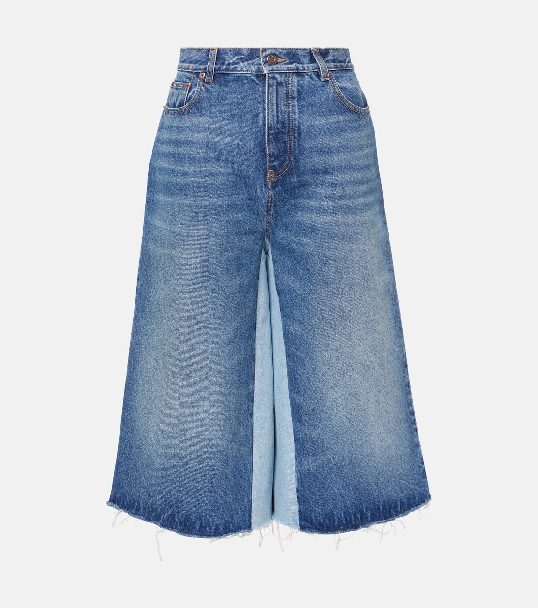 Patchwork high-rise denim culottes | Chloé