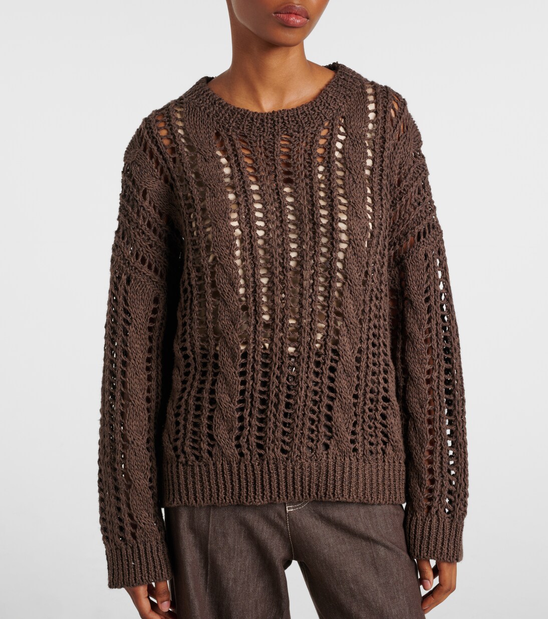 Pullover aus Jute und Baumwolle | Brunello Cucinelli