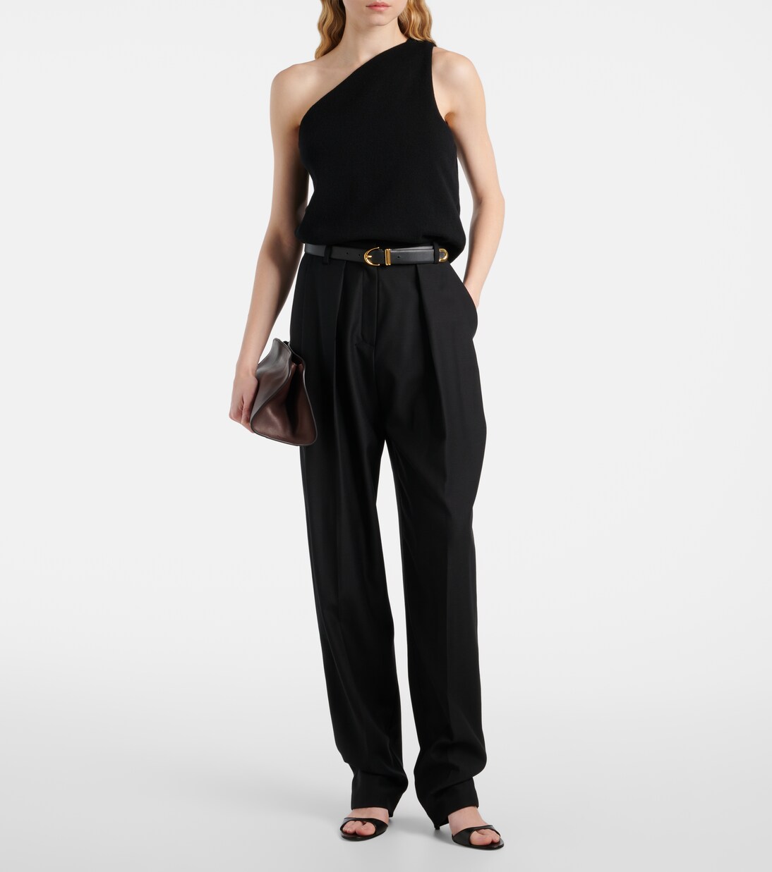 One-Shoulder-Top aus einem Wollgemisch | Róhe