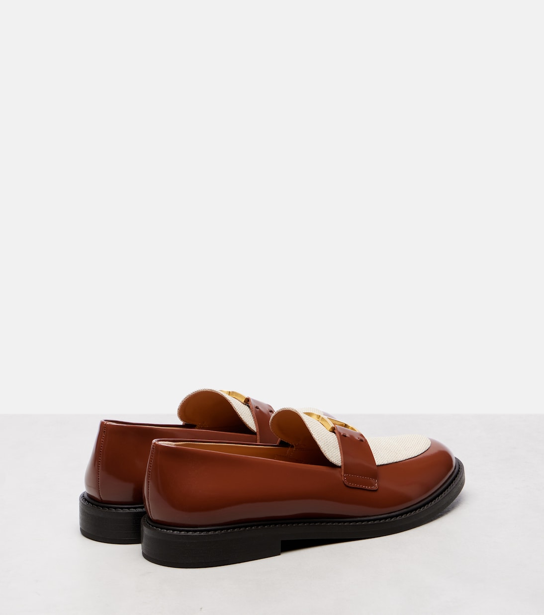 Marcie leather and canvas loafers | Chloé
