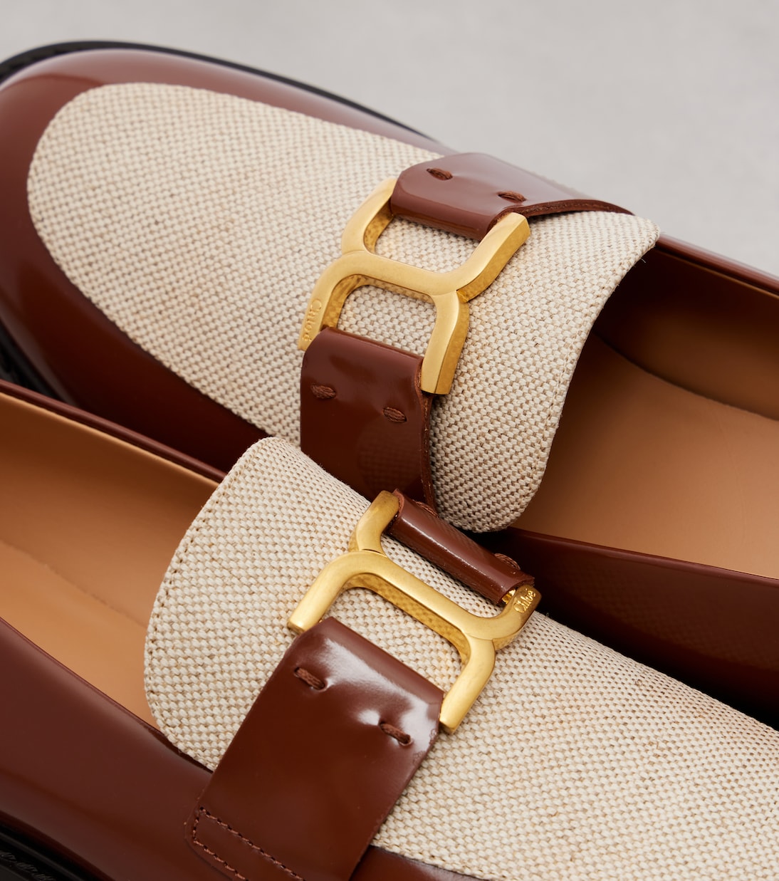 Marcie leather and canvas loafers | Chloé