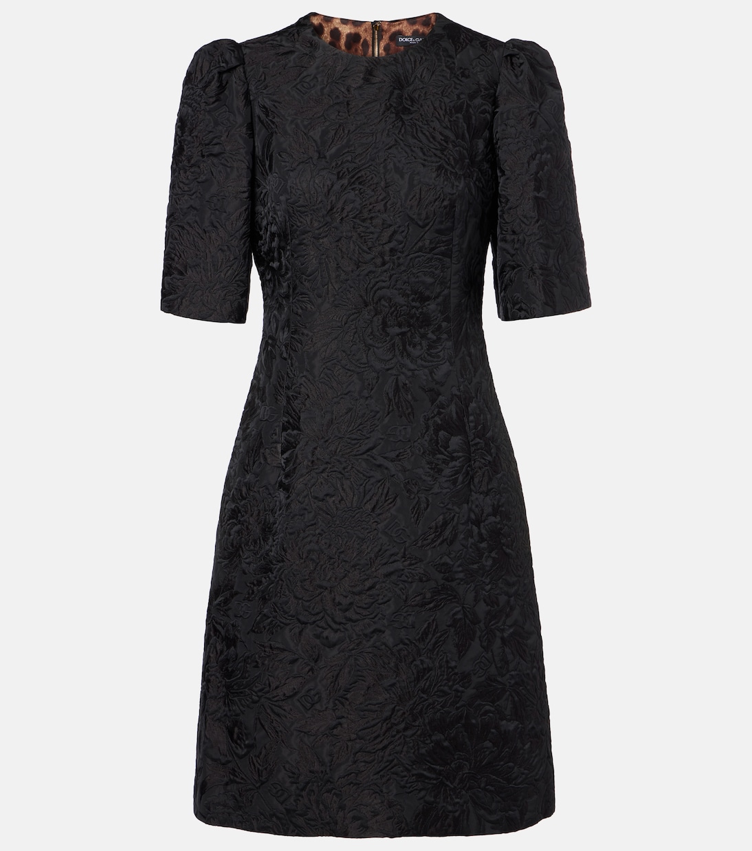 فستان قصير من القطن والحرير المخلوط | Dolce&Gabbana