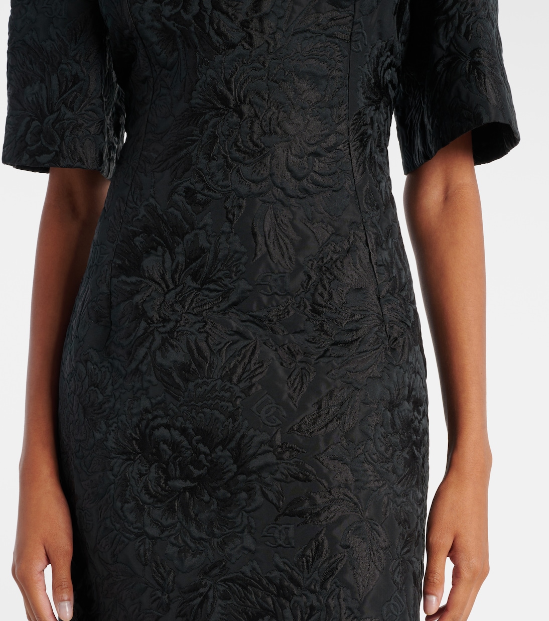 فستان قصير من القطن والحرير المخلوط | Dolce&Gabbana