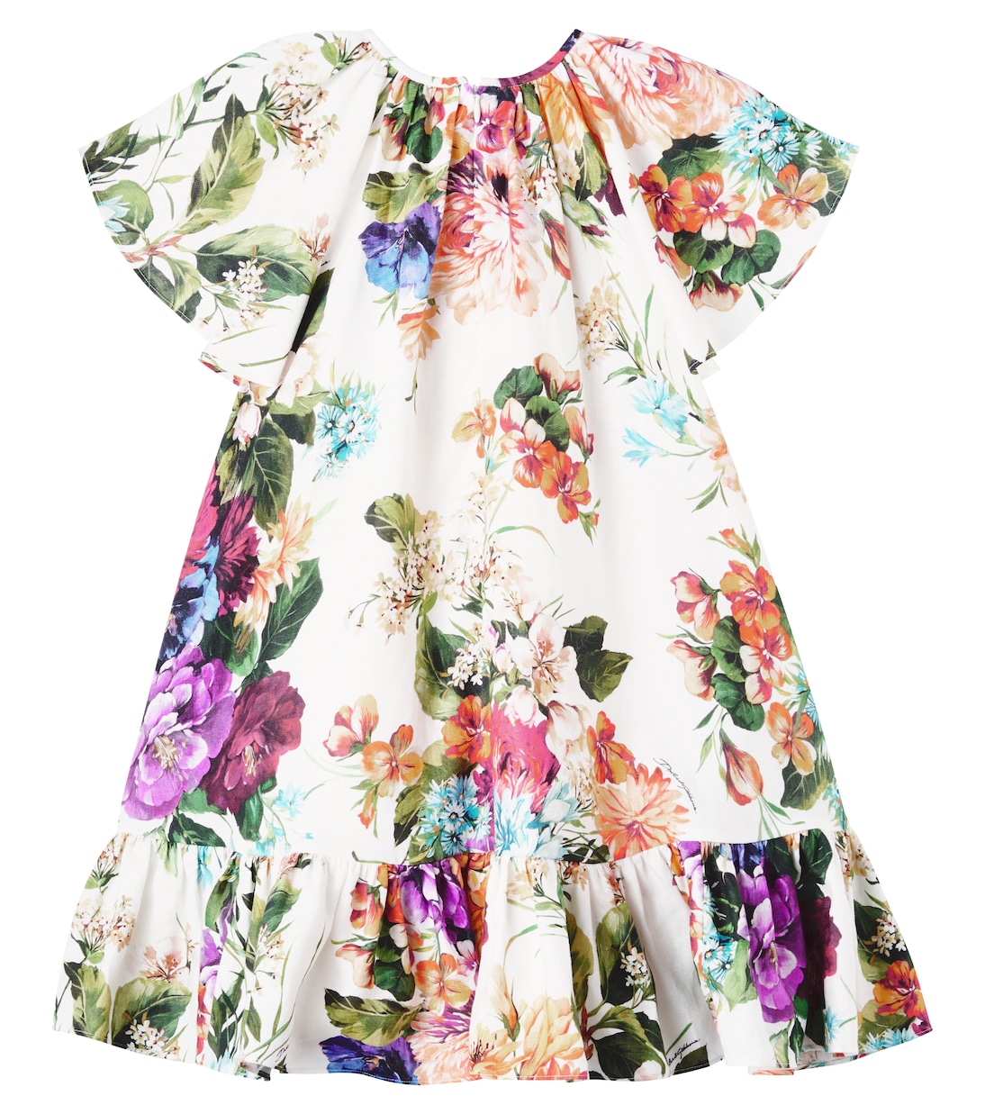 Abito in lino con stampa floreale | Dolce&Gabbana Kids