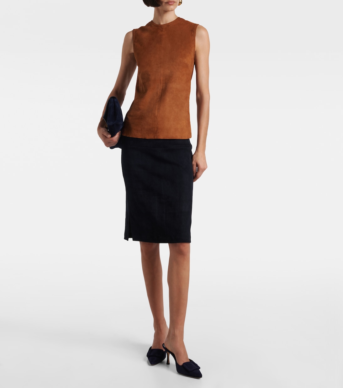 Bleistiftrock Gin aus Veloursleder | Stouls