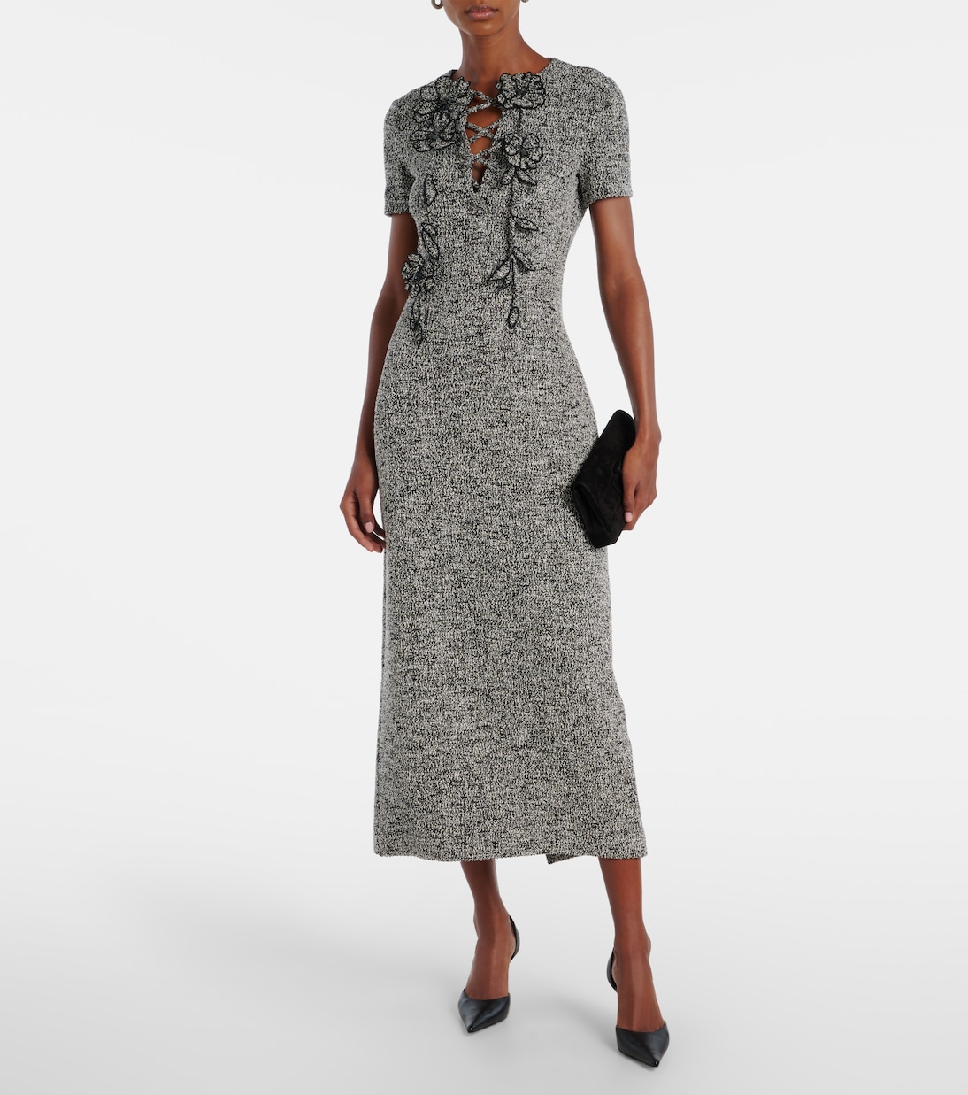Abito midi in tweed di misto cotone | Oscar de la Renta
