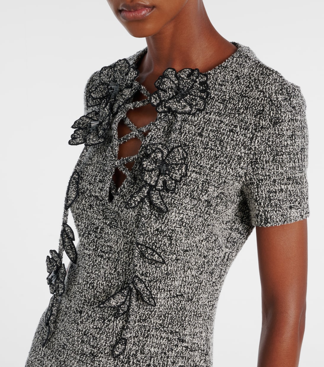 Abito midi in tweed di misto cotone | Oscar de la Renta