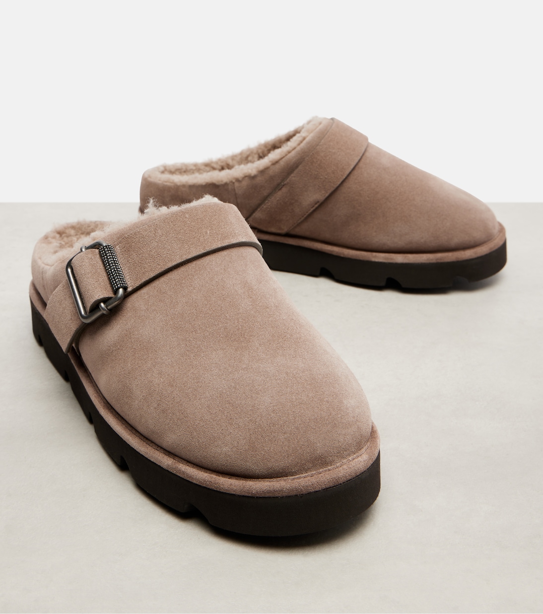 Monili suede slippers | Brunello Cucinelli