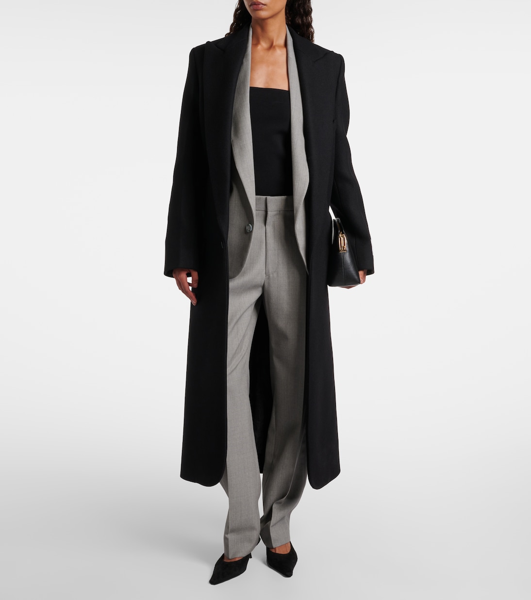 Single-breasted wool-blend coat | Victoria Beckham