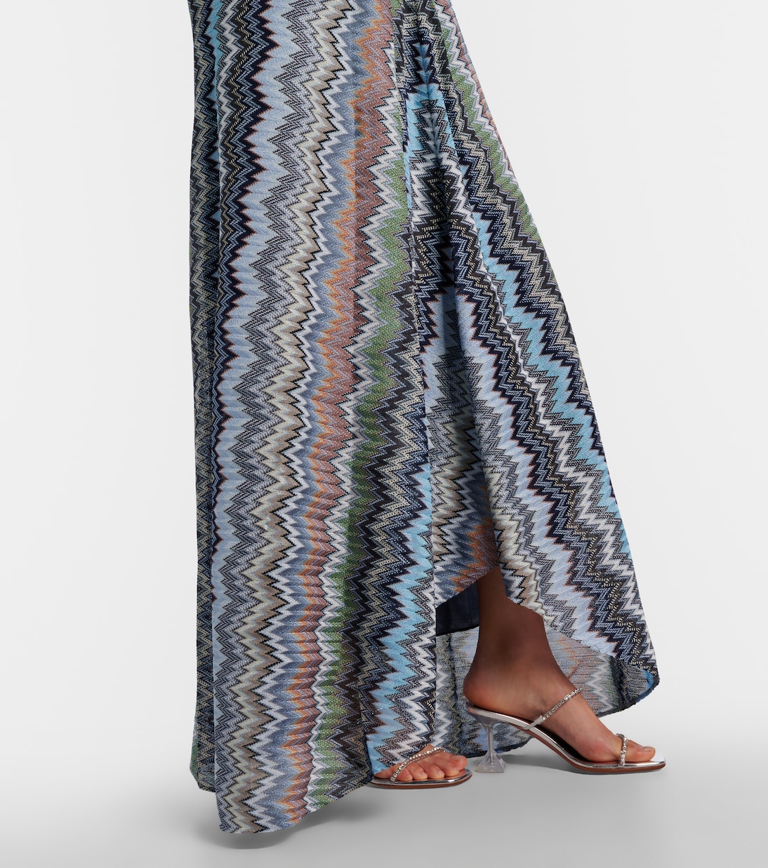 Zigzag gathered knitted maxi dress | Missoni