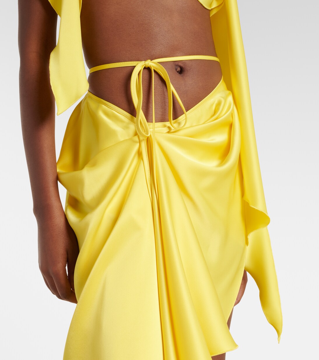 Draped satin top and skirt set | David Koma