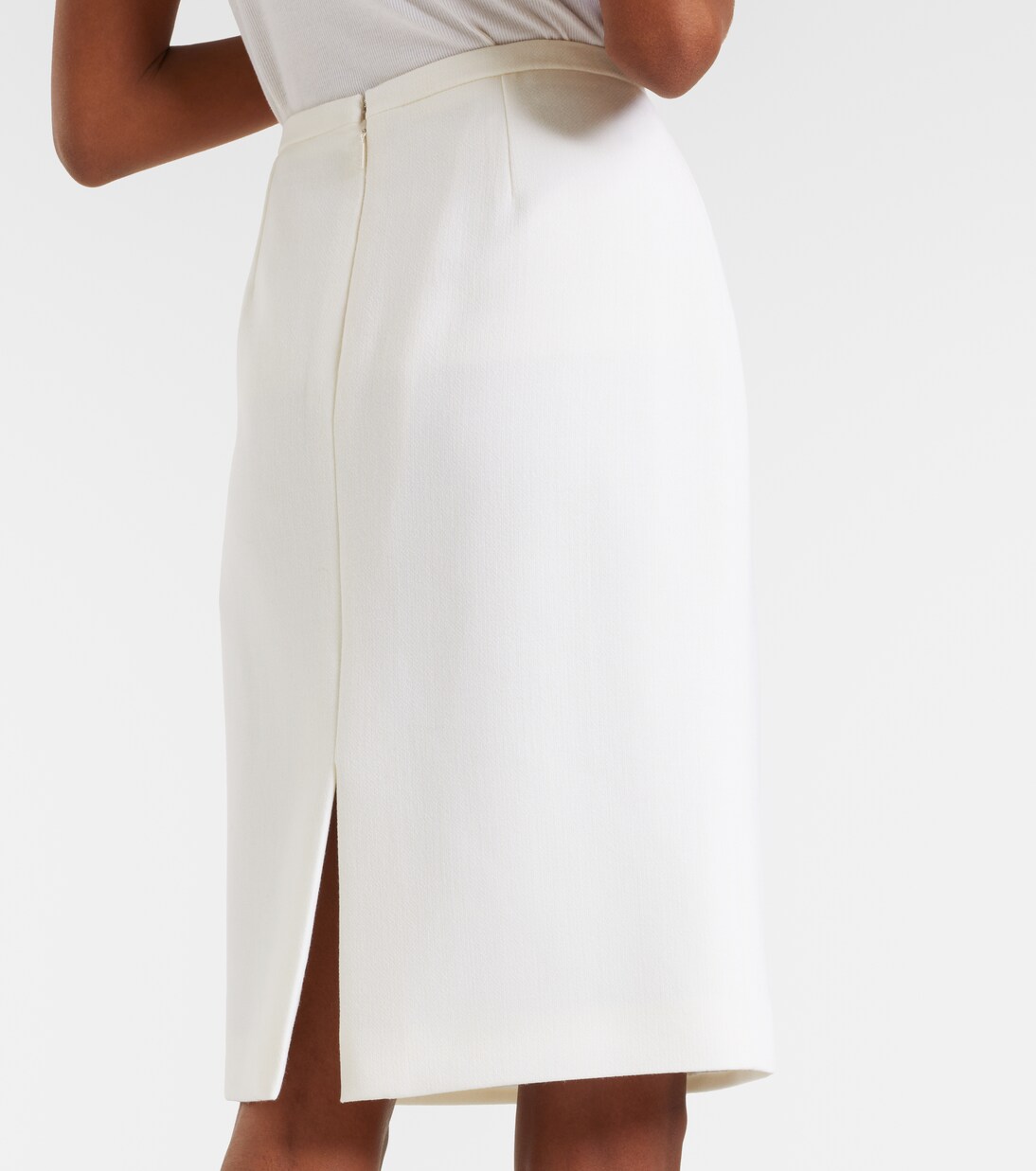 Jupe midi en laine vierge | Versace