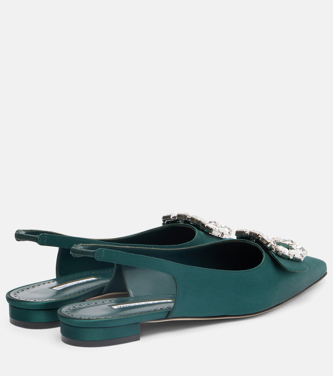 Mayjou satin slingback flats | Manolo Blahnik