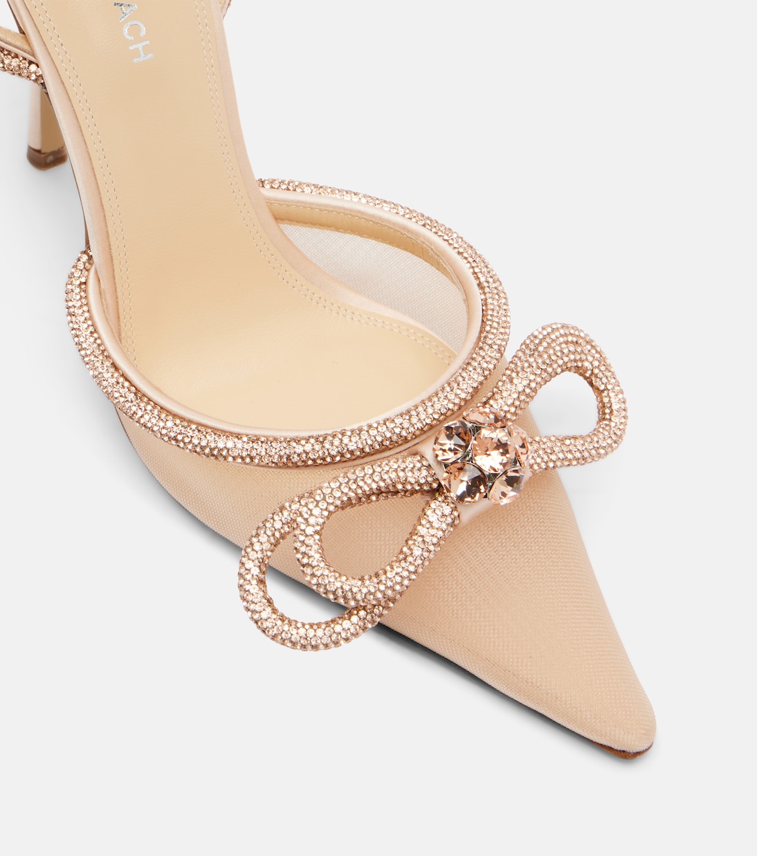 Double Bow 110 mesh slingback pumps | Mach & Mach