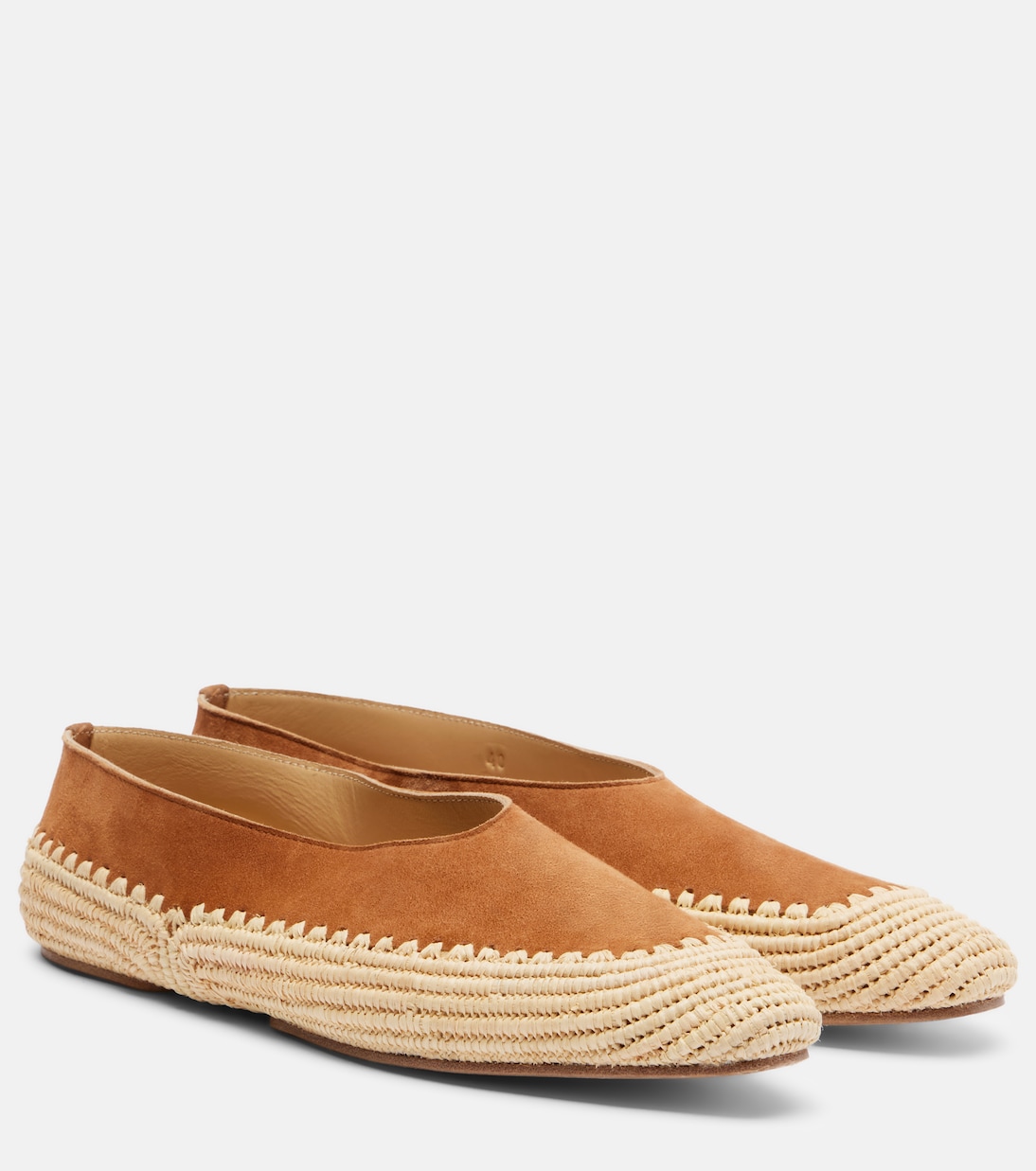 Strength crochet raffia-trimmed suede flats | Gabriela Hearst