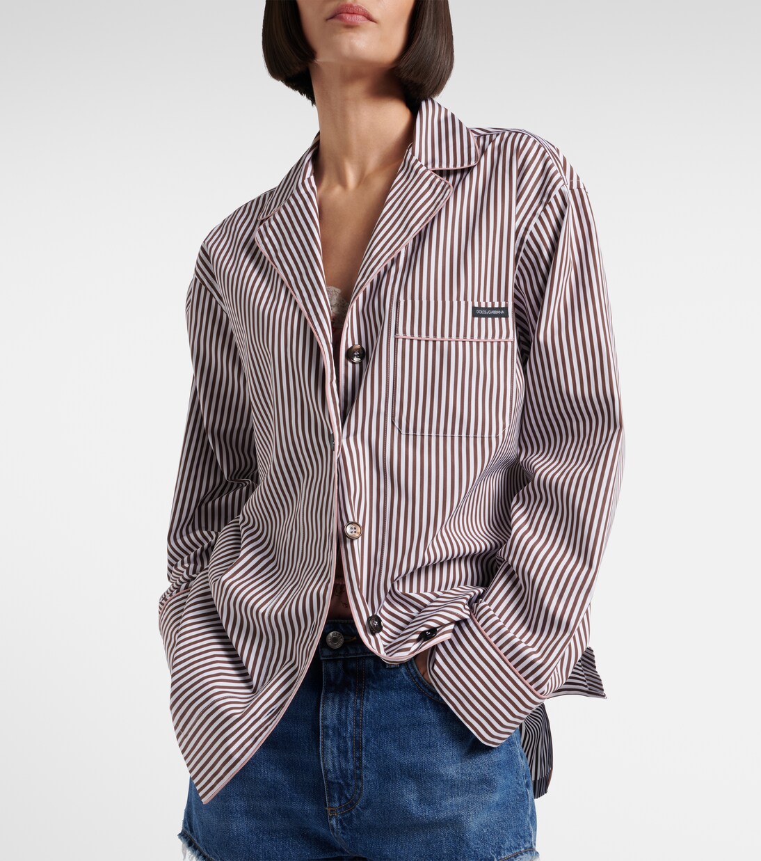 Striped cotton and silk shirt | Dolce&Gabbana