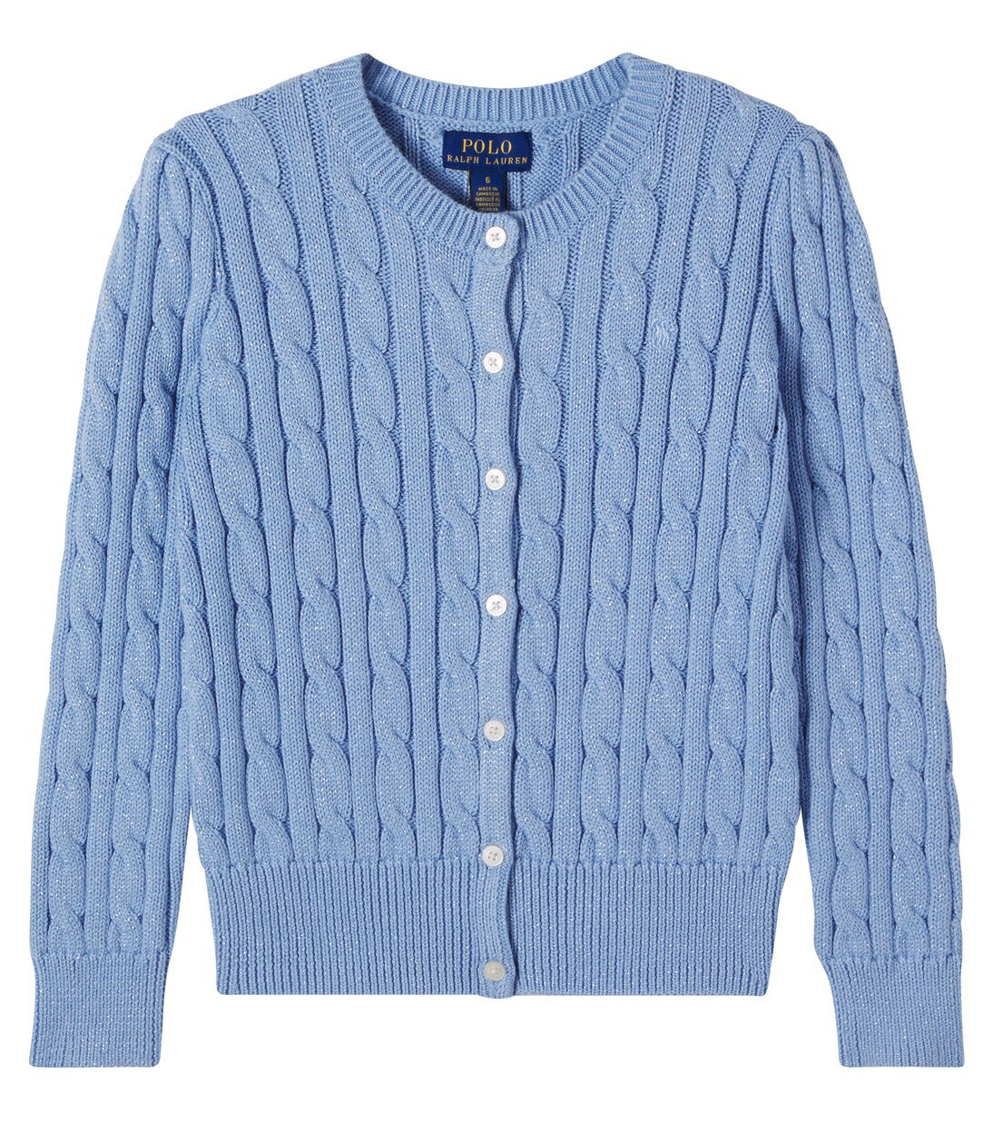 Cable-knit cotton-blend cardigan | Polo Ralph Lauren Kids
