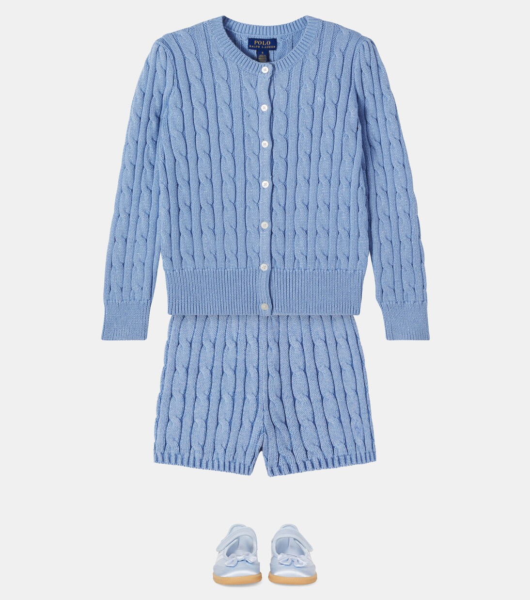 Cable-knit cotton-blend cardigan | Polo Ralph Lauren Kids