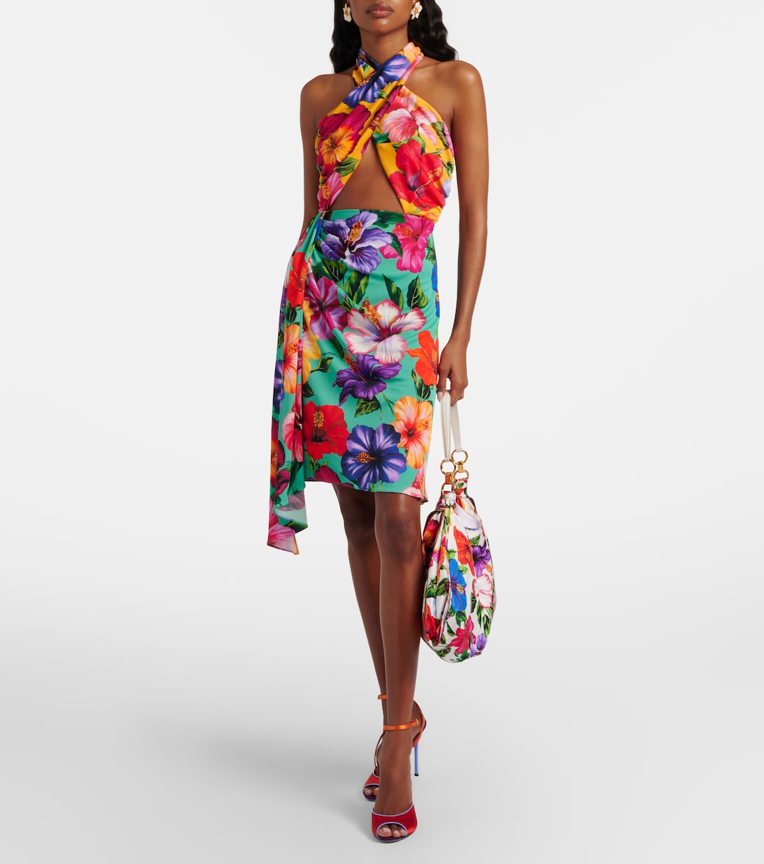 Bolso Medium de satén floral | Dolce&Gabbana