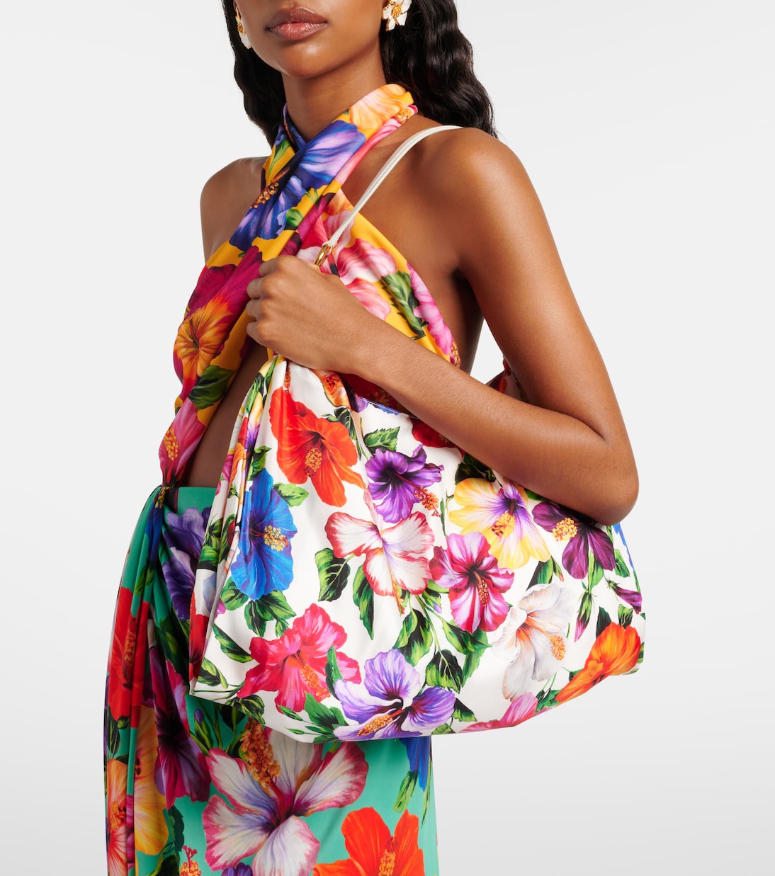 Bolso Medium de satén floral | Dolce&Gabbana
