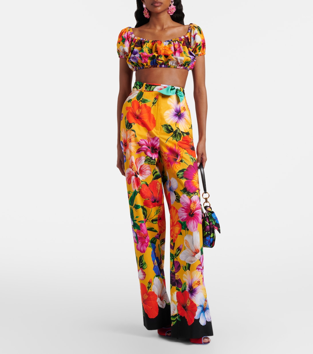 Floral cotton wide-leg pants | Dolce&Gabbana