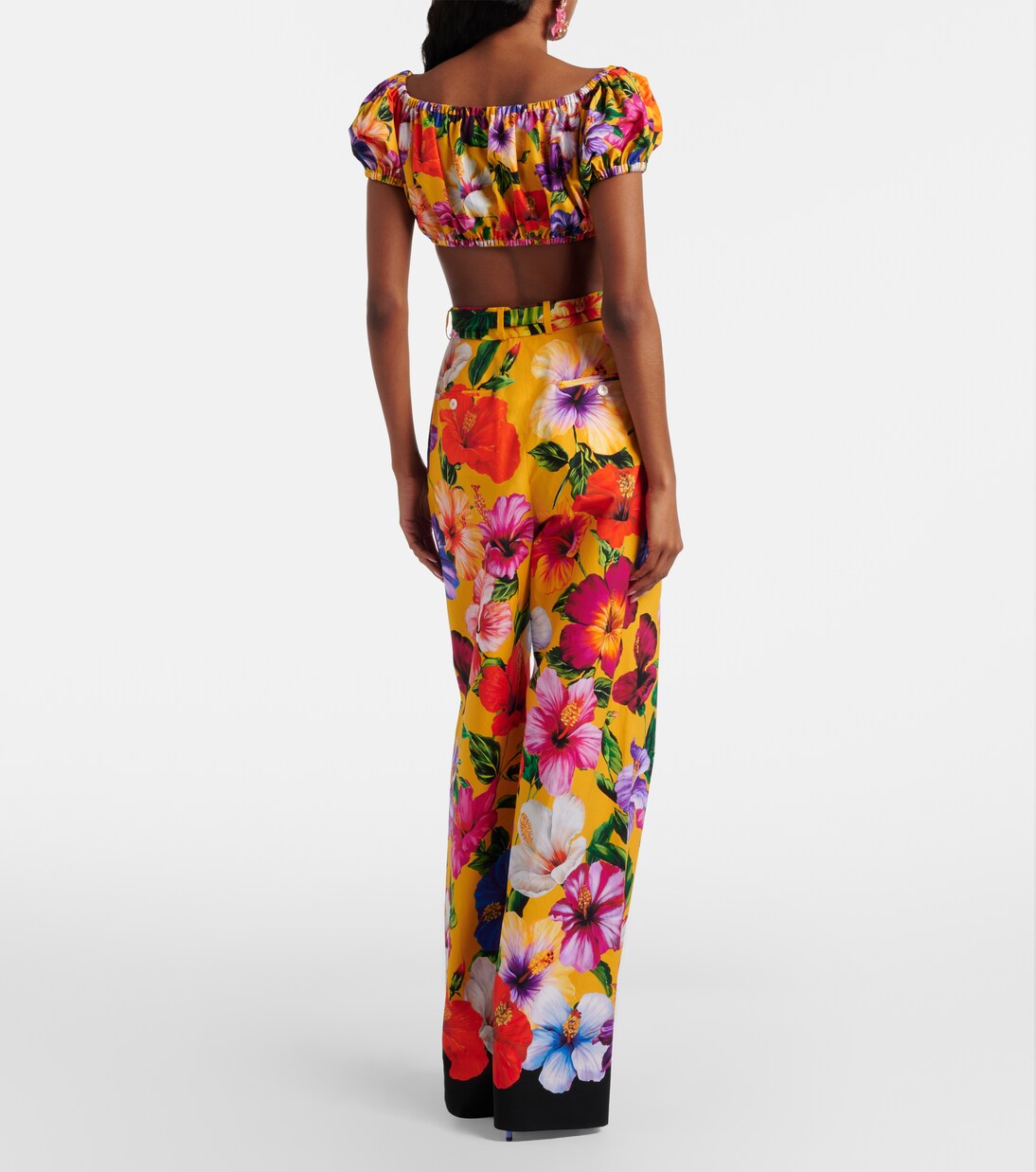 Floral cotton wide-leg pants | Dolce&Gabbana