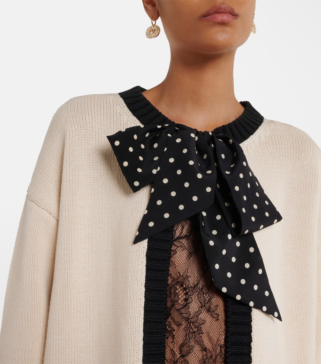 Bow-detail cotton-blend cardigan | Valentino