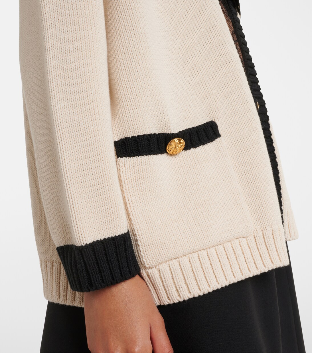 Bow-detail cotton-blend cardigan | Valentino