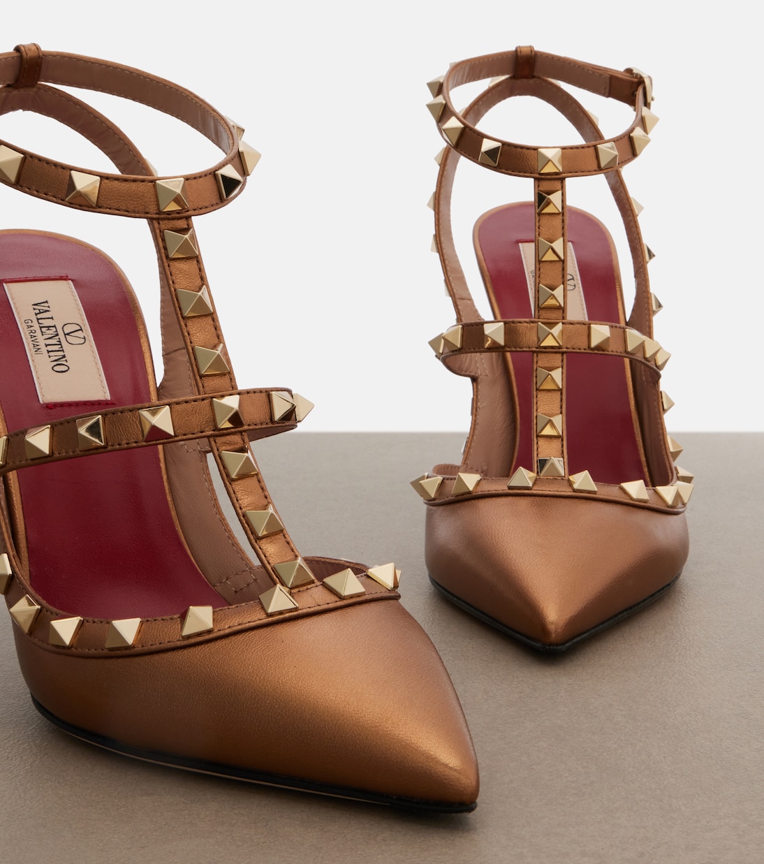 Rockstud金属感皮革高跟鞋 | Valentino Garavani