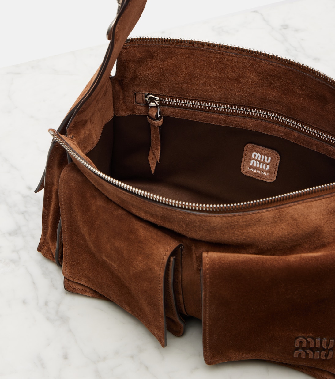 Utilitaire suede shoulder bag | Miu Miu