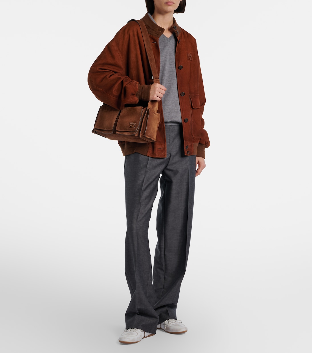 Utilitaire suede shoulder bag | Miu Miu