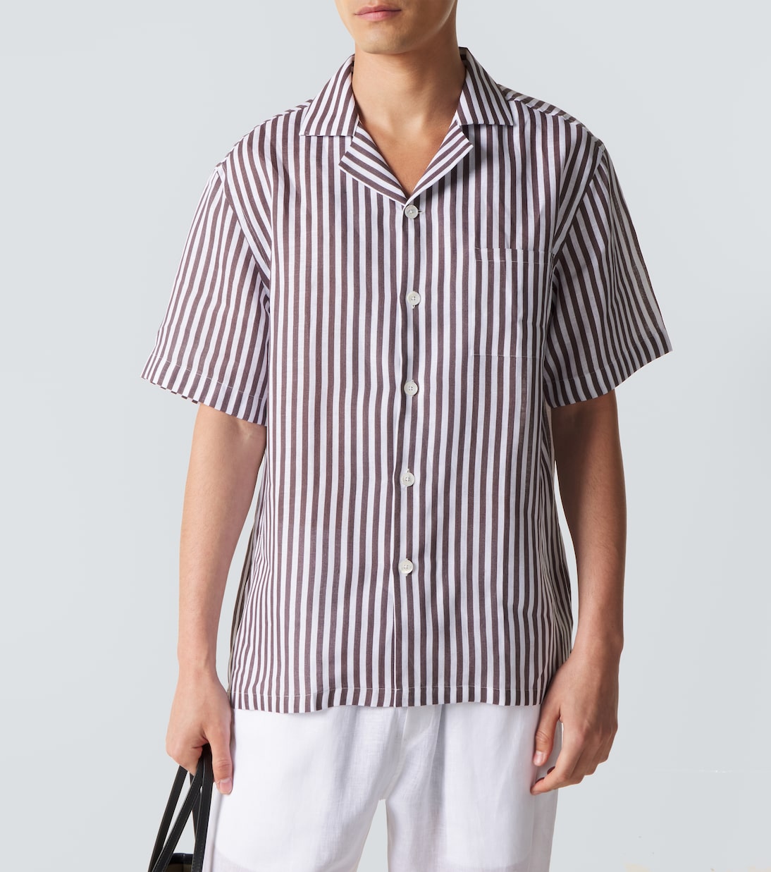 Camisa bowling de lino a rayas | Fedeli