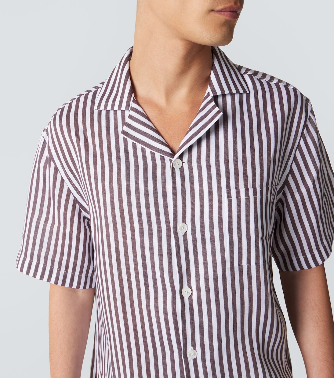 Camisa bowling de lino a rayas | Fedeli