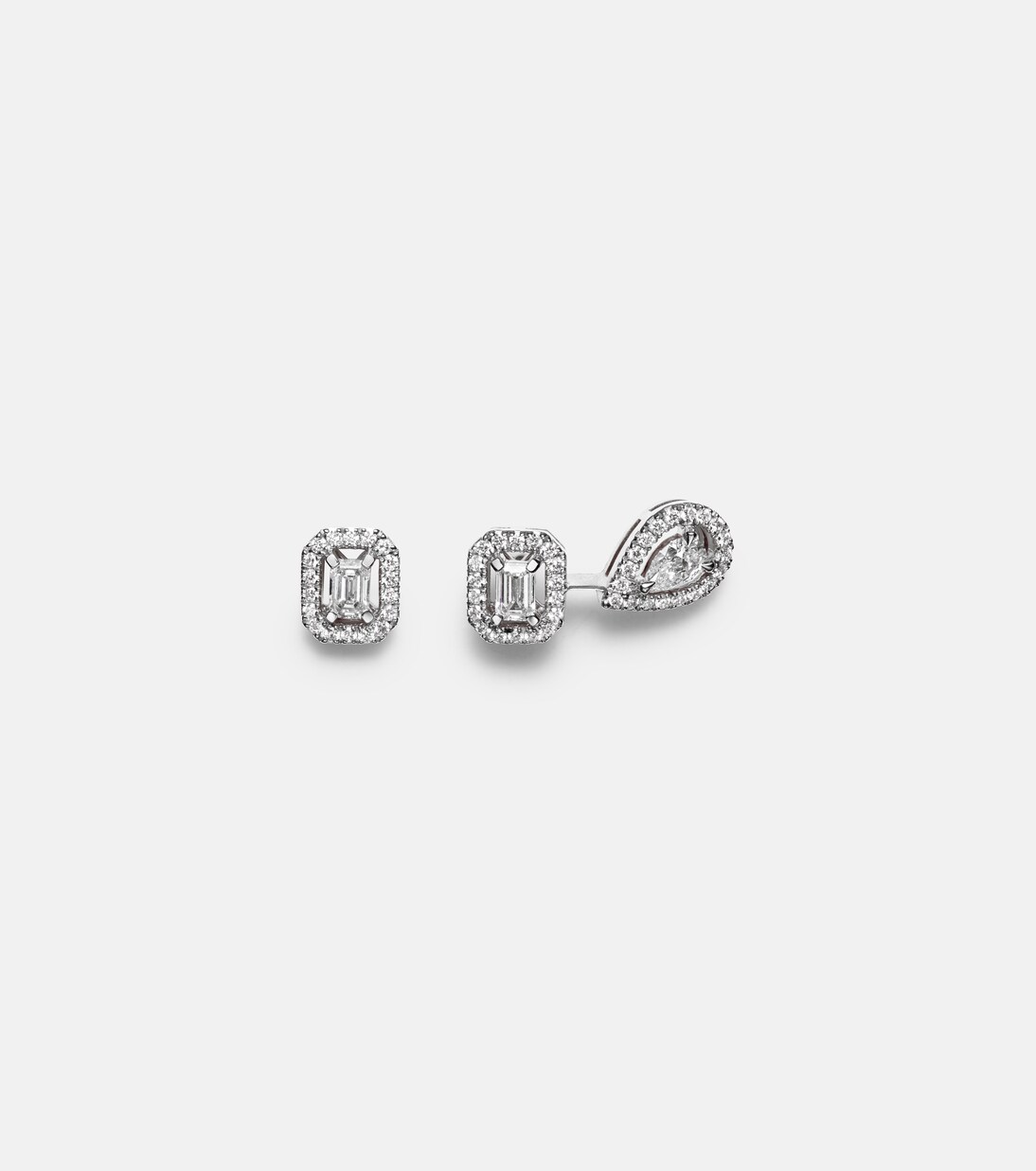 Pendientes My Twin 1+2 de oro blanco de 18 ct con diamantes | Messika