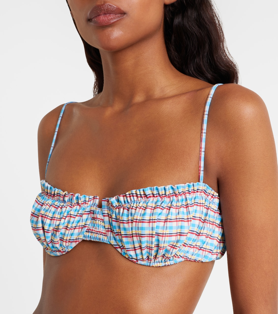 Esterel checked bikini top | Faithfull