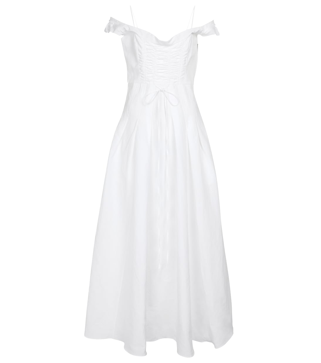 Robe midi en coton, lin et soie | Brock Collection
