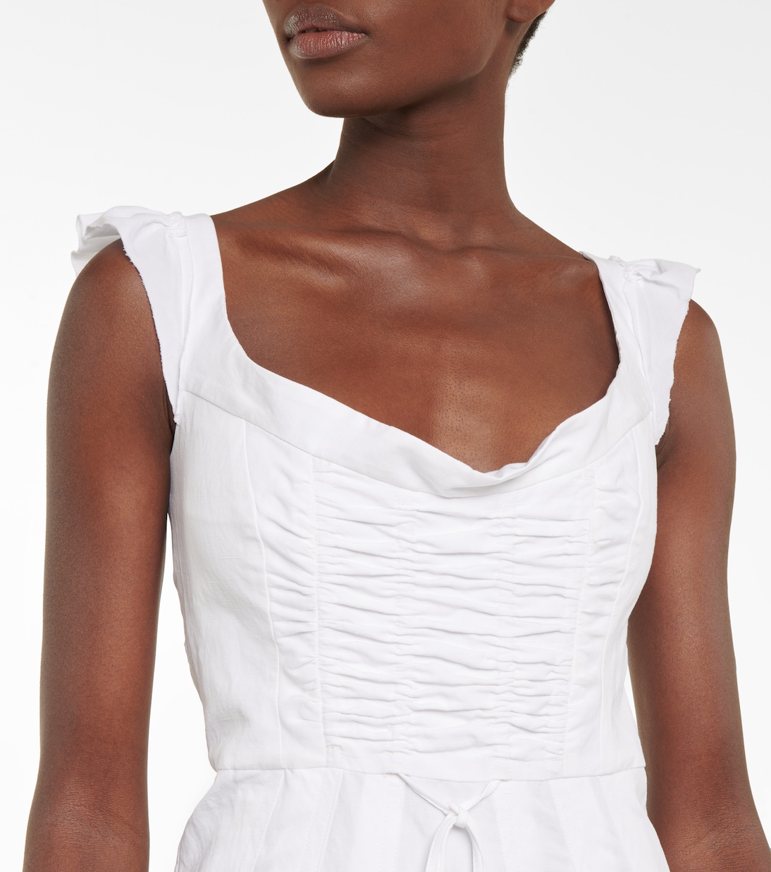 Robe midi en coton, lin et soie | Brock Collection