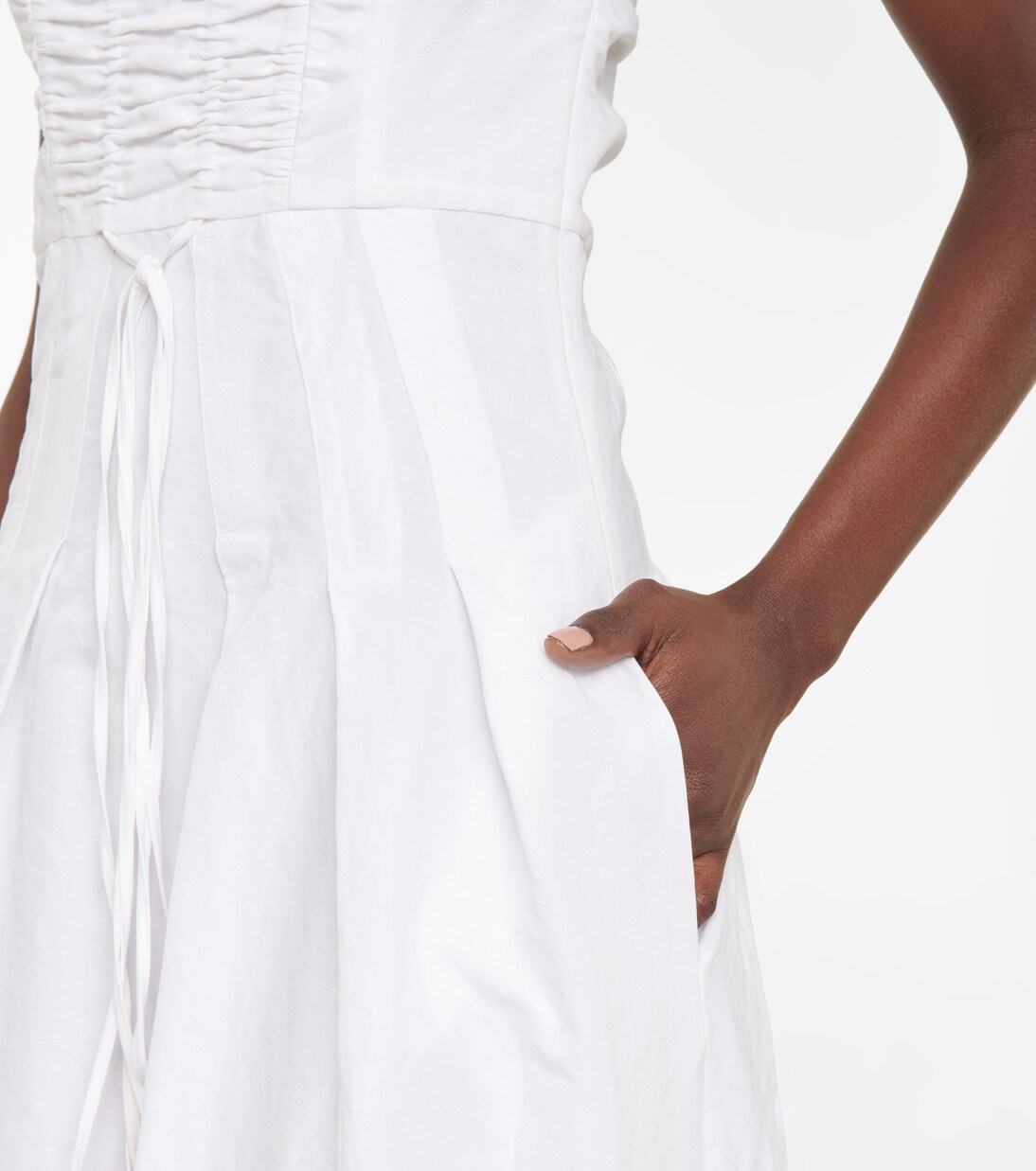 Robe midi en coton, lin et soie | Brock Collection