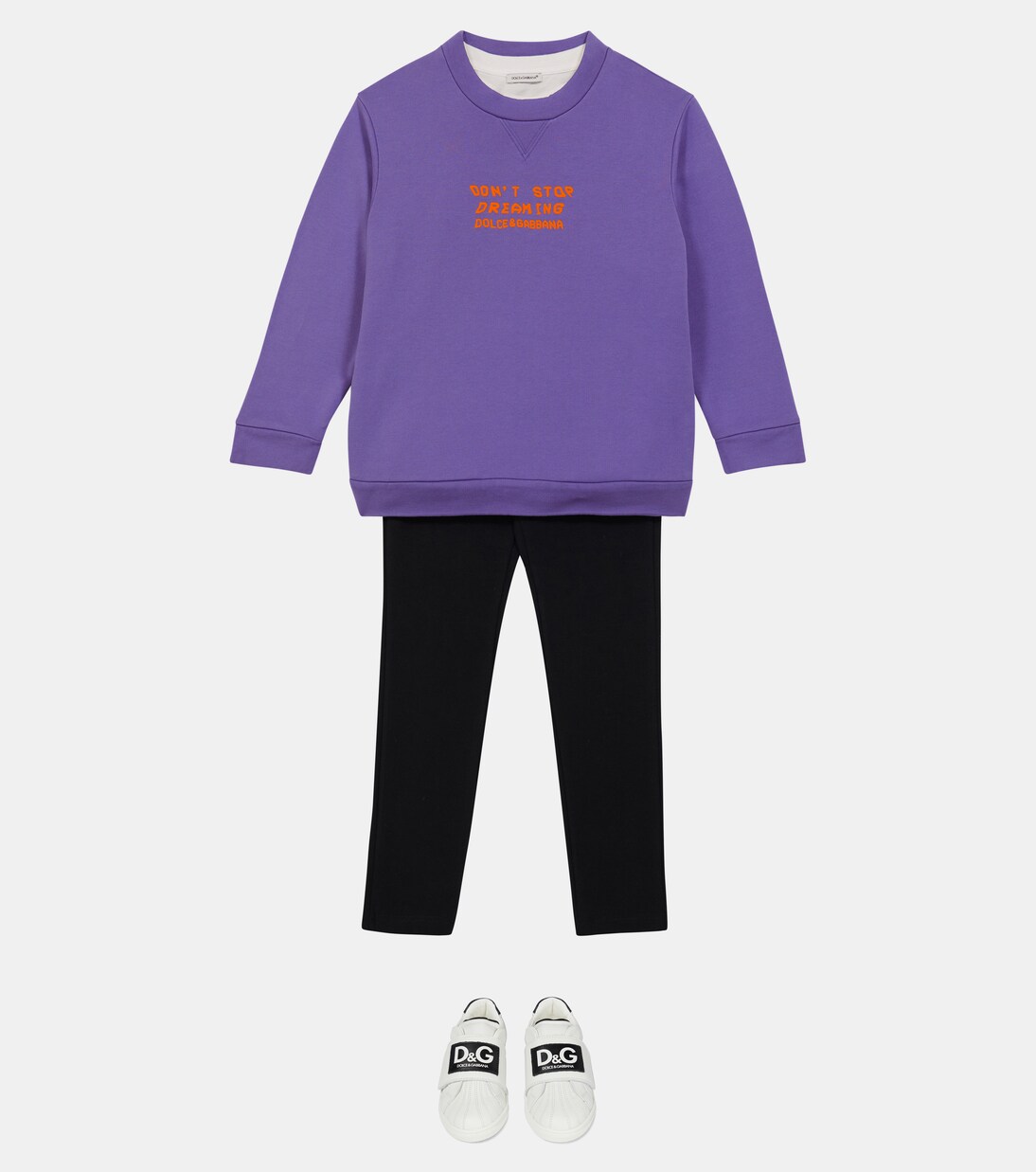 Sweat-shirt imprimé en coton | Dolce&Gabbana Kids